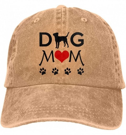 Baseball Caps Dog Mom Paw Retro Denim Cap Adjustable Unisex Plain Baseball Cowboy Hat - Natural - C0196SHDUSX $8.70