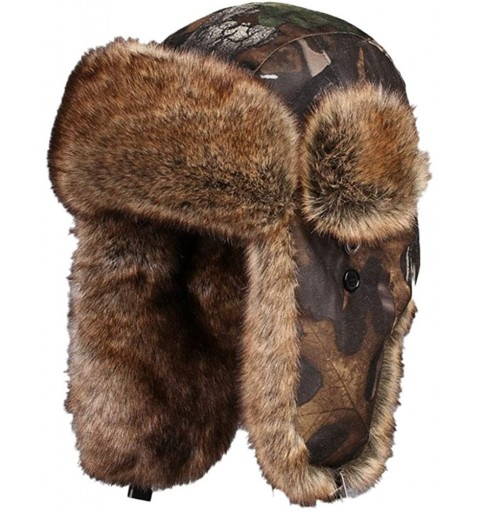 Bomber Hats Unisex Russian Warm Fur Ski Winter Hunting Trapper Bomber Hat - Brown Camouflage - CX18LT6YU4N $23.43