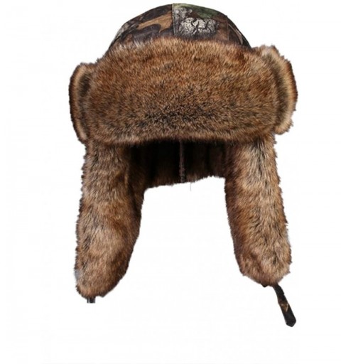 Bomber Hats Unisex Russian Warm Fur Ski Winter Hunting Trapper Bomber Hat - Brown Camouflage - CX18LT6YU4N $23.43