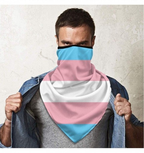 Balaclavas Transgender Pride Flag Protective Face Mouth Masks Reusable Windproof Sports Masks for Men & Women - Black - CJ197...
