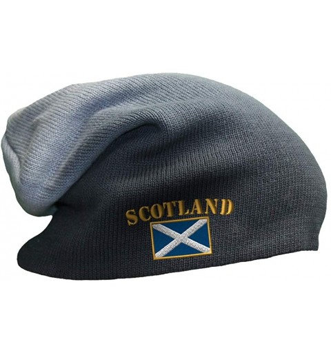 Skullies & Beanies Slouchy Beanie for Men & Women Scotland Flag Embroidery Skull Cap Hats 1 Size - Navy - CE12ESMLKFV $20.74