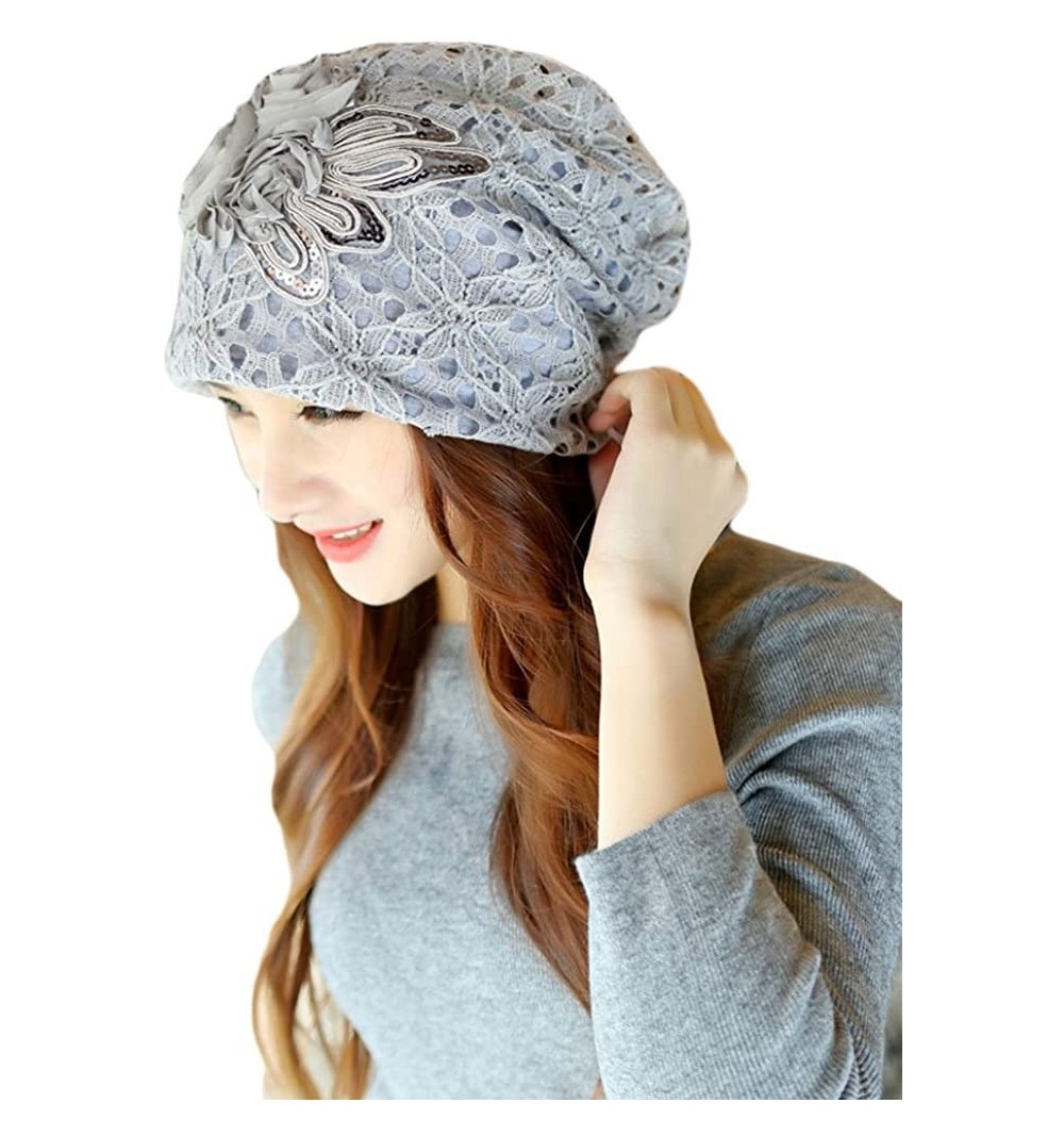 Skullies & Beanies Wrinkled Chemo Turbans Beanies Hat Cap for Cancer Patients Hair Loss - Gray - C0127ATPFJF $9.70