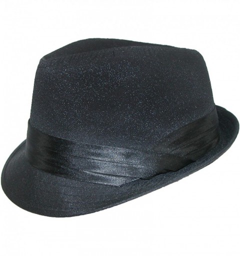 Fedoras Men's Wedding Dress Formal Fedora Hat - Black on Black - CC12EDLVM87 $42.17