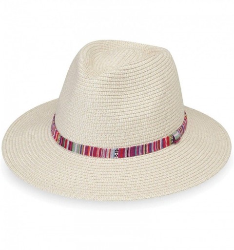 Sun Hats Women's Sedona Fedora - UPF 50+- Aztec Flair- Designed in Australia. - Natural - CL18M474XSM $33.74