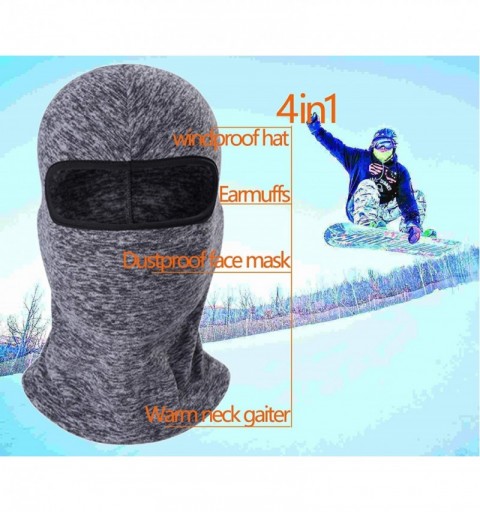 Balaclavas Winter Balaclava Face mask Thick Scarf ski mask Neck Gaiter face Cover face Cloth Head Hood - Gray - CS18Z3QX02R $...