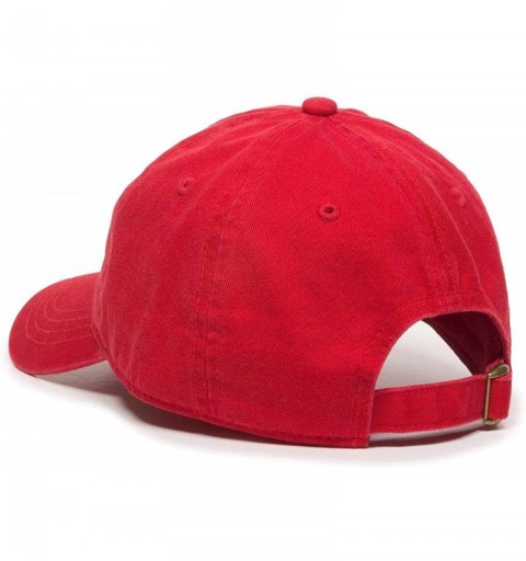 Baseball Caps Peace Sign Baseball Cap Embroidered Cotton Adjustable Dad Hat - Red - CN18R8NS5AY $16.36
