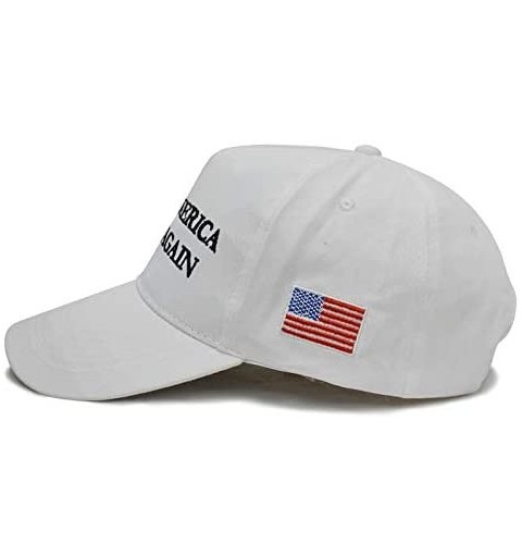 Baseball Caps Make America Great Again Donald Trump Slogan with USA Flag Cap Adjustable Baseball Hat - White - C118O2DSRCC $1...