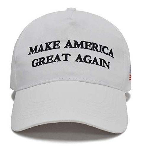 Baseball Caps Make America Great Again Donald Trump Slogan with USA Flag Cap Adjustable Baseball Hat - White - C118O2DSRCC $1...