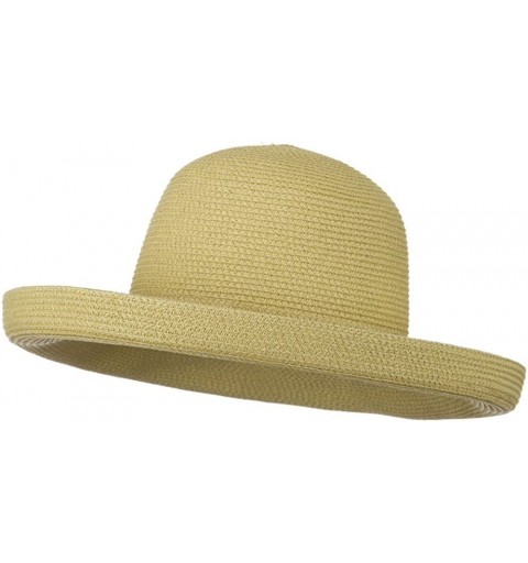 Sun Hats Sewn Braid Kettle Brim Self Tie Hat - Tan - Tan - CY118NTP18N $41.14