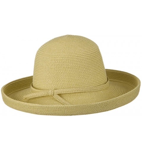 Sun Hats Sewn Braid Kettle Brim Self Tie Hat - Tan - Tan - CY118NTP18N $41.14
