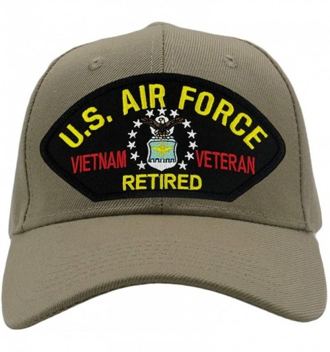 Baseball Caps US Air Force Retired - Vietnam Veteran Hat/Ballcap Adjustable One Size Fits Most - Tan/Khaki - C218OOW03XG $26.21