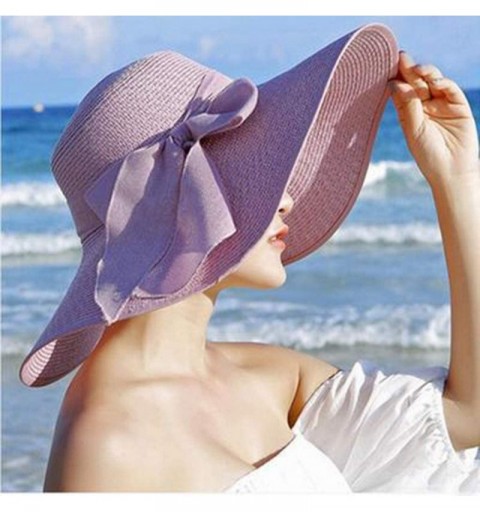 Sun Hats Hat Women Lady Wave Shape Wide Brim Floppy Beach Hat Sun Hat Playful Big Bow Decoration Elegant Stripes Straw Hat - ...