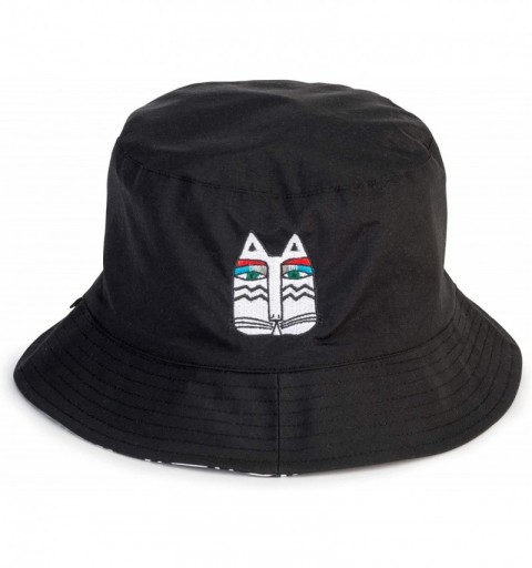 Bucket Hats Reversible Bucket Hat - Black & White Zig Zag - CW18OEI3WLD $37.33