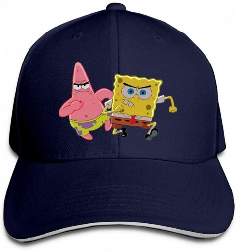 Baseball Caps Men's Angry Spongebob Cotton Snapback Caps Dry and Crisp Cool TravelMid Crown Curved Bill Tennis Caps - Navy - ...