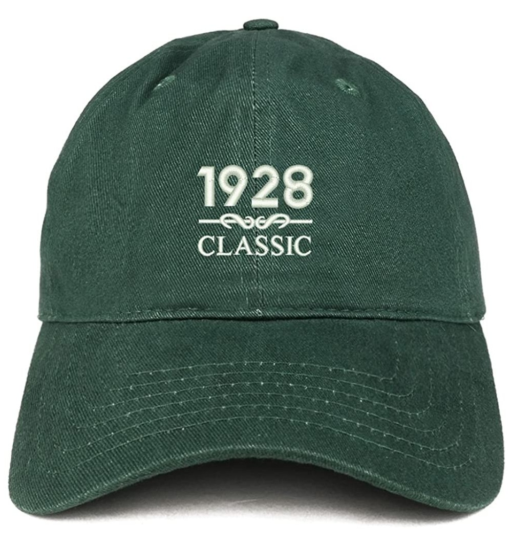 Baseball Caps Classic 1928 Embroidered Retro Soft Cotton Baseball Cap - Hunter - C718CO5A98D $16.78