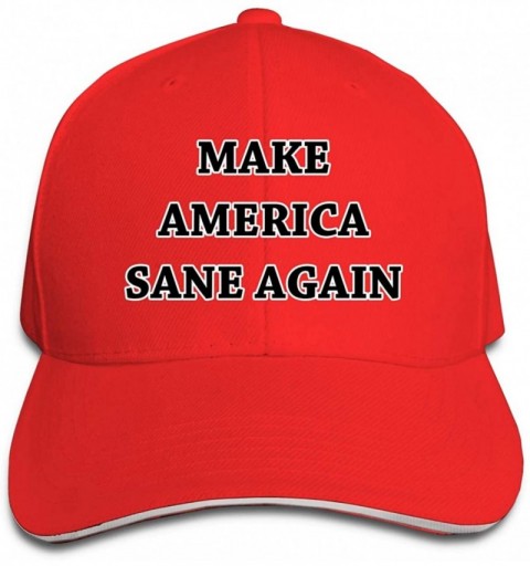 Baseball Caps Make America Sane Again The Latest Unisex Adult Adjustable Solid Color Cap Truck Driver Hat - Red - C618O5EWKLD...