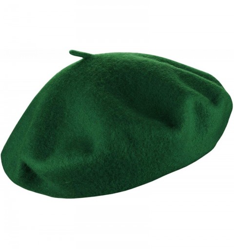 Berets French Style Lightweight Casual Classic Solid Color Wool Beret - Kelly Green - C818COXDDAN $10.60
