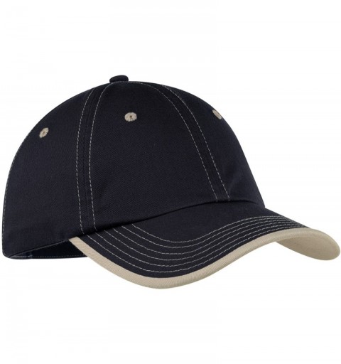 Baseball Caps Men's Vintage Washed Contrast Stitch Cap - Navy/Light Sand - CK183EXYS8E $7.23
