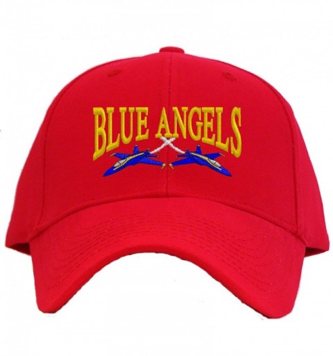 Baseball Caps U.S. Navy Blue Angels Embroidered Pro Sport Baseball Cap - Red - CW180SSWTR8 $17.66