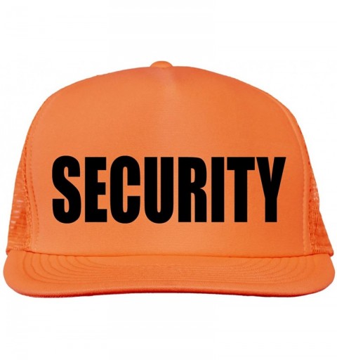 Baseball Caps Security Bright neon Truckers mesh snap Back hat - Neon Orange - CK11N42480L $18.08