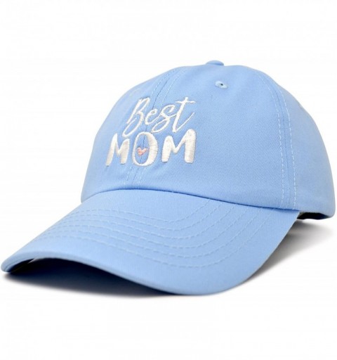 Baseball Caps Best Mom Baseball Cap Womens Dad Hats Adjustable Mothers Day Hat - Light Blue - CC18D6RQX9T $8.43