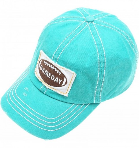 Baseball Caps Baseball Distressed Embroidered Adjustable - Gameday - Turquoise - C318YKETM5R $11.43