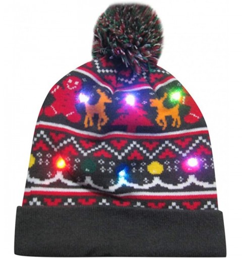 Skullies & Beanies LED Light-up Christmas Hat 6 Colorful Lights Beanie Cap Knitted Ugly Sweater Xmas Party - J - CL18ZMR58XU ...