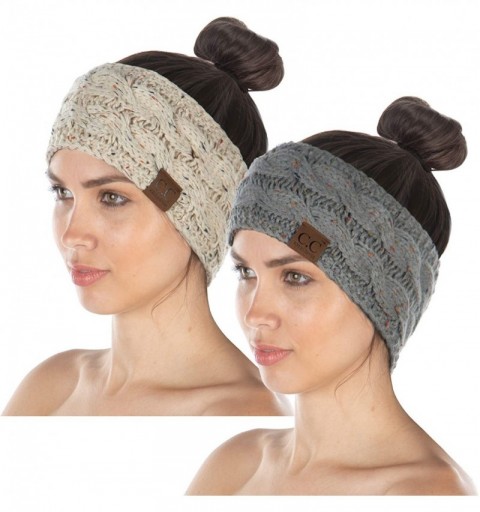 Cold Weather Headbands Exclusives Womens Head Wrap Lined Headband Stretch Knit Ear Warmer - CL18YTHSI39 $36.22