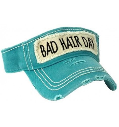 Visors Bad Hair Day Western Sun Visor - Turquoise - C1182OUWEKN $14.61