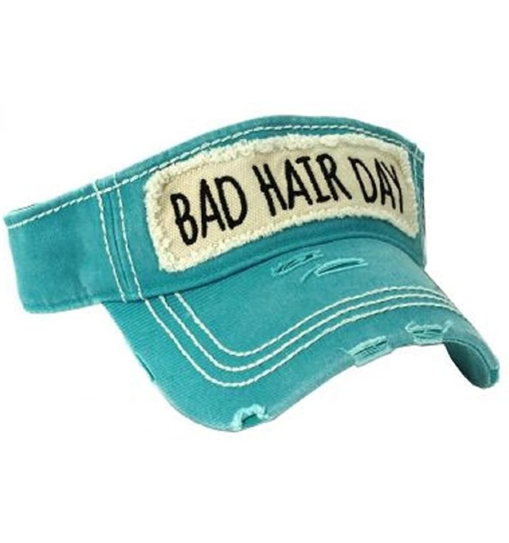 Visors Bad Hair Day Western Sun Visor - Turquoise - C1182OUWEKN $14.61