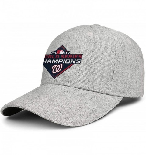 Baseball Caps Men's Women's 2019-world-series-baseball-championships-w-logo-Nats Cap Printed Hats Workout Caps - Grey-3 - CA1...