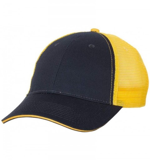 Baseball Caps Sandwich Trucker Cap - Navy/Gold - CK182II5ARY $7.27