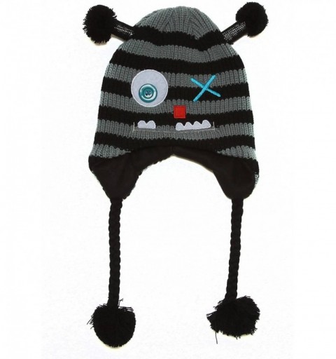 Skullies & Beanies Character Knitted Laplander Cap - Monster Jr. - C211HVYS43F $13.10