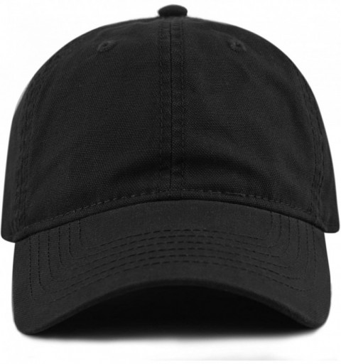 Baseball Caps 100% Cotton Canvas 6-Panel Low-Profile Adjustable Dad Baseball Cap - Black - C2180DLZY3N $8.16