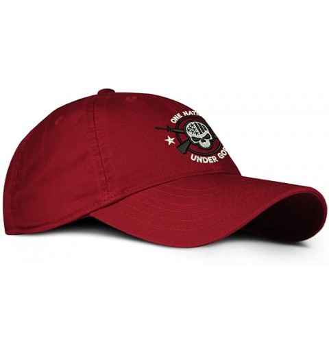 Baseball Caps One Nation Under God Military Baseball Hat - Red - CQ12IFHJ72N $15.62