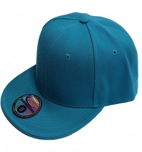 Baseball Caps The Real Original Fitted Flat-Bill Hats True-Fit - Aqua - CH18DCEA4G9 $11.44