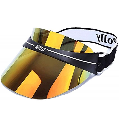 Visors Sun UV Protection Visor- Visor Hat with Adjustable Headband for Outdoor. - Plating-gold - CE18GYHGKUD $19.61