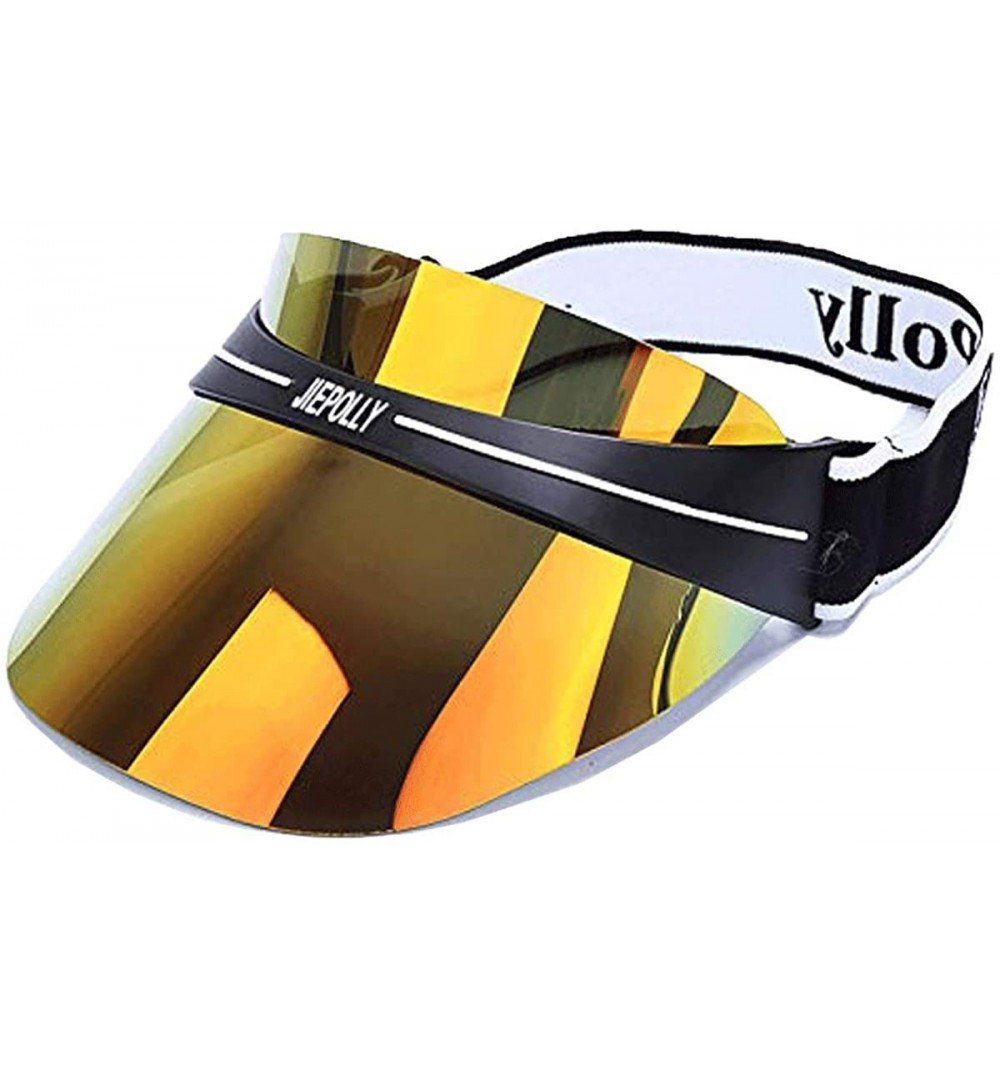 Visors Sun UV Protection Visor- Visor Hat with Adjustable Headband for Outdoor. - Plating-gold - CE18GYHGKUD $19.61