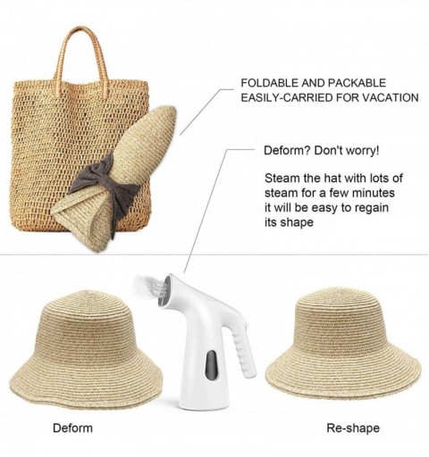 Sun Hats Women Straw Sun Hats Summer Beach Cap Foldable Floppy Packable Wide Brim Hat - 015 Beige With Bowknot - CY193WSQ0CR ...