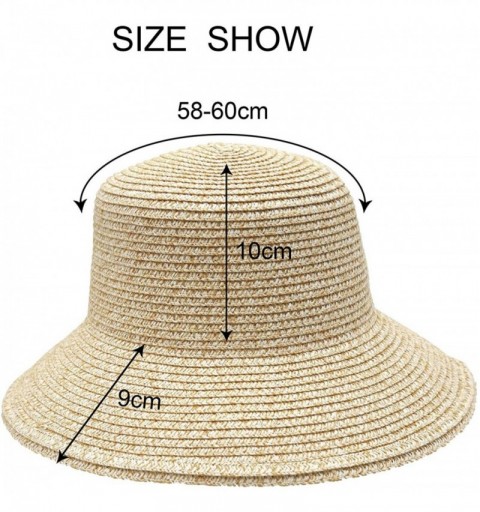 Sun Hats Women Straw Sun Hats Summer Beach Cap Foldable Floppy Packable Wide Brim Hat - 015 Beige With Bowknot - CY193WSQ0CR ...