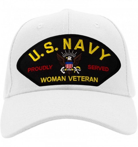 Baseball Caps US Navy - Woman Veteran Hat/Ballcap Adjustable One Size Fits Most - White - CA18NR7G595 $51.05