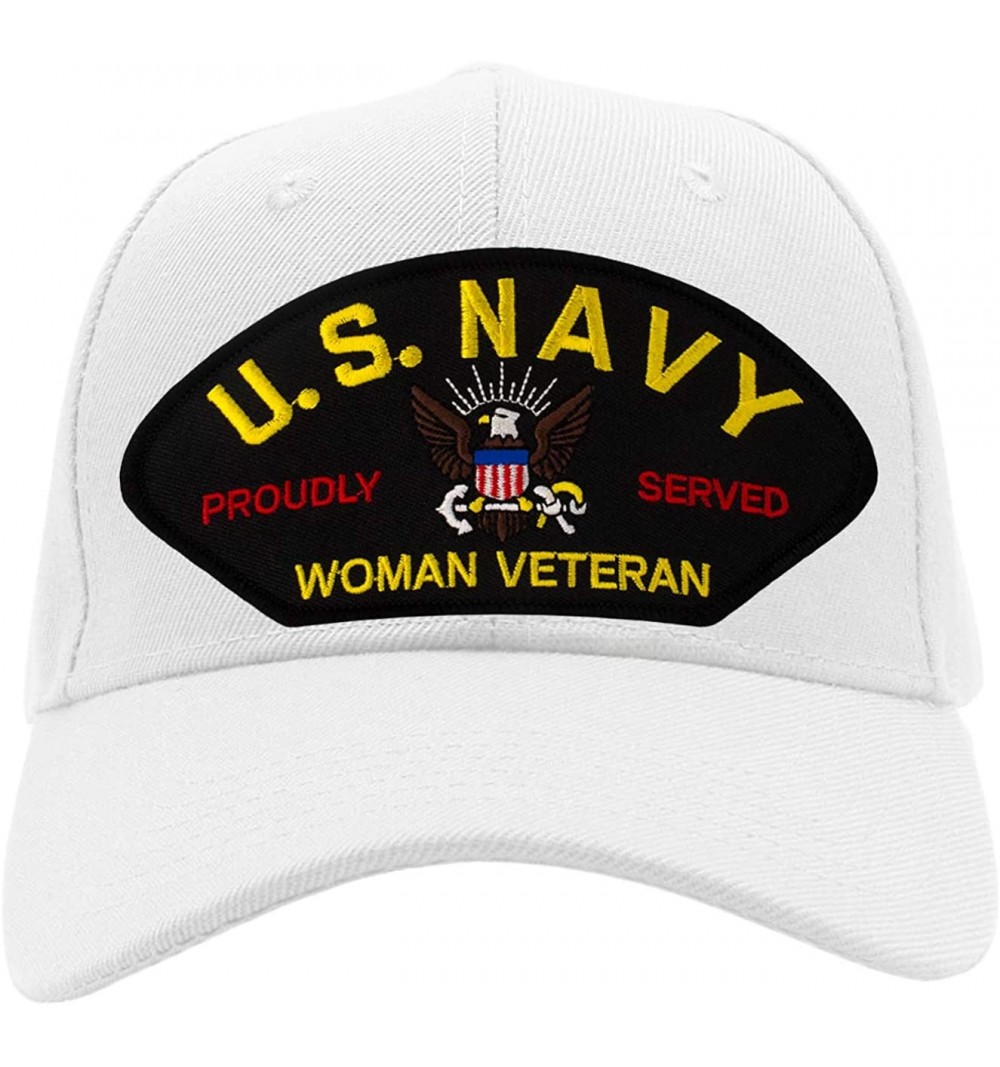 Baseball Caps US Navy - Woman Veteran Hat/Ballcap Adjustable One Size Fits Most - White - CA18NR7G595 $19.95