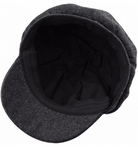 Newsboy Caps Newsboy Cap for Women-8 Panel Ivy Cabbie Beret Visor Brim Hat - 02-dark Grey(woolen) - CD1895QXAXM $16.05