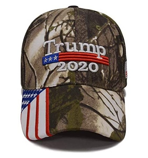 Baseball Caps Donald Trump 2020 Keep America Great Cap Adjustable Baseball Hat with USA Flag - Breathable Eyelets - CF18RLHNO...