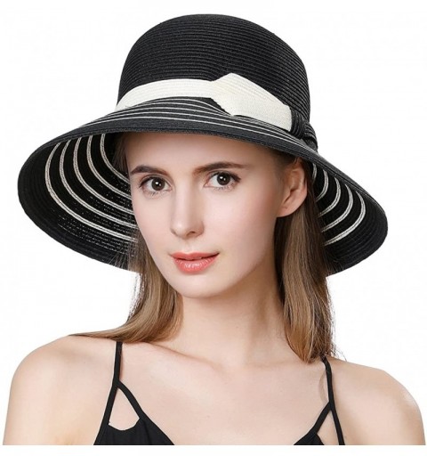 Sun Hats UV Protection Sun Hats Packable Summer Hat Women w/Ponytail Chin Strap 55-61CM - 99054_black(with Face Shield) - CL1...