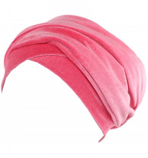 Headbands Luxury Pleated Velvet Turban Hijab Head Wrap Extra Long Tube Indian Headwrap Scarf Tie - Tjm-38-pink - CC186G8K5NW ...