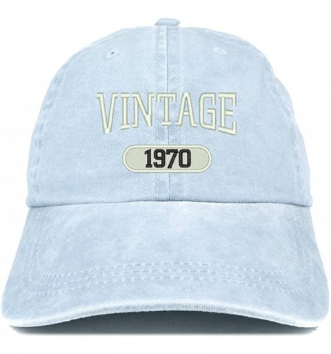 Baseball Caps Vintage 1970 Embroidered 50th Birthday Soft Crown Washed Cotton Cap - Light Blue - CW180WZM8GW $17.66
