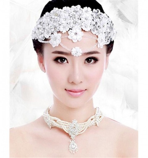 Headbands Bride Diaries lace headpieces white flowers wedding hair accessories headdress(A1204) - CX186452TH2 $44.69