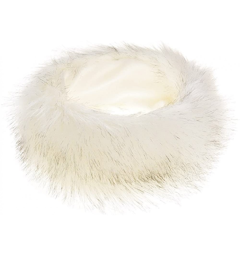 Cold Weather Headbands Womens Girls Faux Fur Cap Russian Cossack Style Ski Hat Ear Warmer Headband - White - C4189XSTWZE $13.11