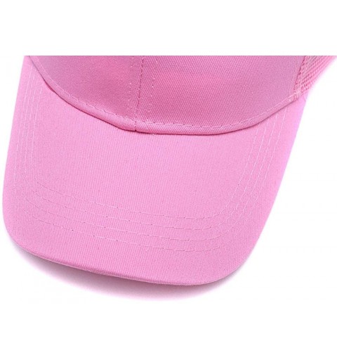 Baseball Caps Custom Women's Ponytail Mesh Adjustable Cap-Baseball Cap-Trucker Hat Suitable Cool Unisex Cap - Pink - CT18K3HQ...